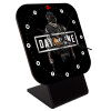 Quartz Wooden table clock with hands (10cm)