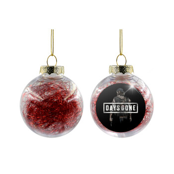 Day's Gone, Transparent Christmas tree ball ornament with red filling 8cm