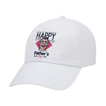 Για την γιορτή του μπαμπά!, Καπέλο Ενηλίκων Baseball Λευκό 5-φύλλο (POLYESTER, ΕΝΗΛΙΚΩΝ, UNISEX, ONE SIZE)
