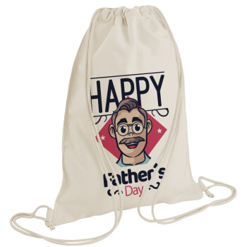 Για την γιορτή του μπαμπά!, Τσάντα πλάτης πουγκί GYMBAG natural (28x40cm)