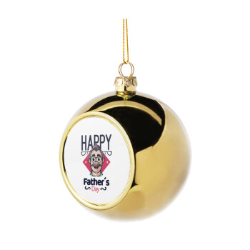 Για την γιορτή του μπαμπά!, Golden Christmas tree ball ornament 8cm