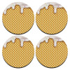 SET of 4 round wooden coasters (9cm)