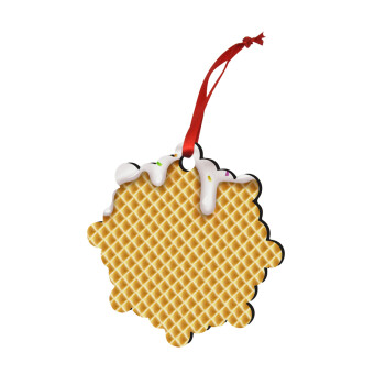 Παγωτό, Χριστουγεννιάτικο στολίδι snowflake ξύλινο 7.5cm