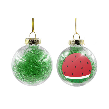 Καρπούζι, Χριστουγεννιάτικη μπάλα δένδρου διάφανη με πράσινο γέμισμα 8cm