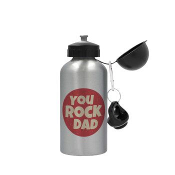 YOU ROCK DAD, Metallic water jug, Silver, aluminum 500ml