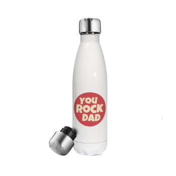 YOU ROCK DAD, Metal mug thermos White (Stainless steel), double wall, 500ml