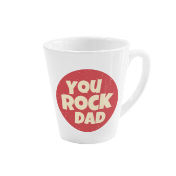 YOU ROCK DAD, Κούπα κωνική Latte Λευκή, κεραμική, 300ml