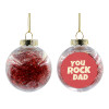 Transparent Christmas tree ball ornament with red filling 8cm