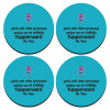 SET of 4 round wooden coasters (9cm)