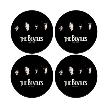 The Beatles, SET of 4 round wooden coasters (9cm)