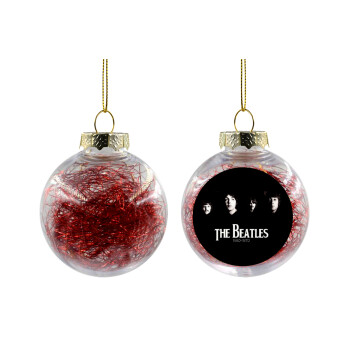 The Beatles, Transparent Christmas tree ball ornament with red filling 8cm