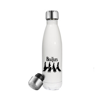 The Beatles, Abbey Road, Metal mug thermos White (Stainless steel), double wall, 500ml