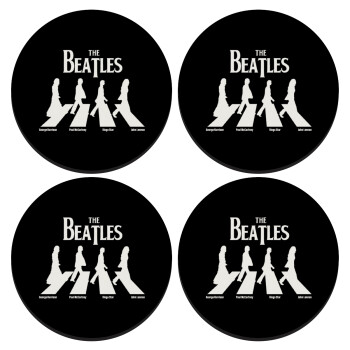The Beatles, Abbey Road, SET of 4 round wooden coasters (9cm)
