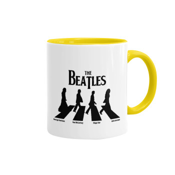 The Beatles, Abbey Road, Κούπα χρωματιστή κίτρινη, κεραμική, 330ml