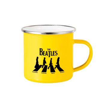 The Beatles, Abbey Road, Κούπα Μεταλλική εμαγιέ Κίτρινη 360ml