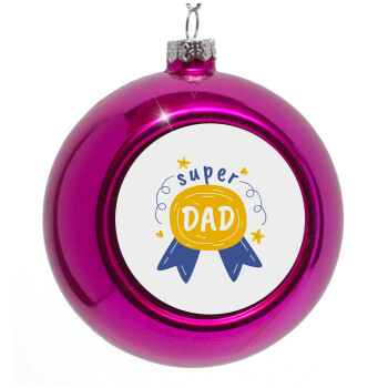 Μπαμπά είσαι για μετάλλιο, Purple Christmas tree ornament bauble 8cm