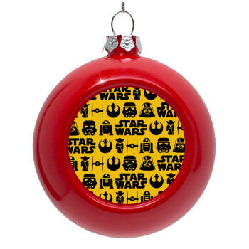 Star Wars Pattern, Red Christmas tree ornament bauble 8cm