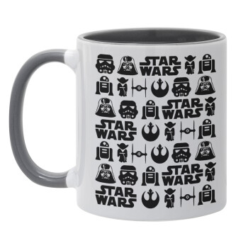 Star Wars Pattern, Mug colored grey, ceramic, 330ml