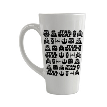 Star Wars Pattern, Κούπα κωνική Latte Μεγάλη, κεραμική, 450ml