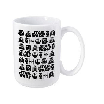 Star Wars Pattern, Κούπα Mega, κεραμική, 450ml