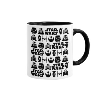 Star Wars Pattern, Mug colored black, ceramic, 330ml