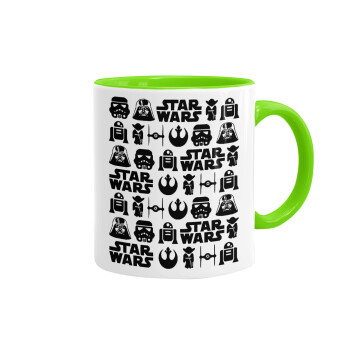Star Wars Pattern, Mug colored light green, ceramic, 330ml