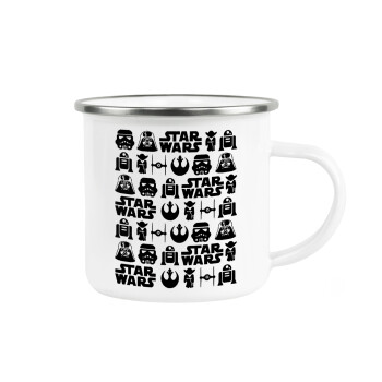 Star Wars Pattern, Κούπα Μεταλλική εμαγιέ λευκη 360ml