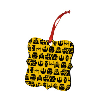 Star Wars Pattern, Χριστουγεννιάτικο στολίδι polygon ξύλινο 7.5cm