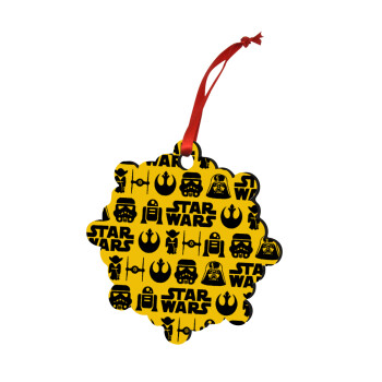 Star Wars Pattern, Christmas ornament snowflake wooden 7.5cm