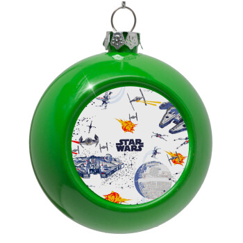 Star wars drawing, Green Christmas tree ornament bauble 8cm