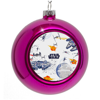 Star wars drawing, Purple Christmas tree ornament bauble 8cm