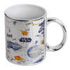 Mug ceramic, silver mirror, 330ml