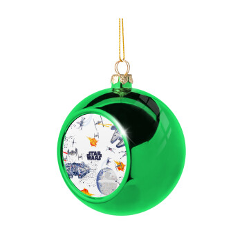 Star wars drawing, Green Christmas tree ornament ball 8cm