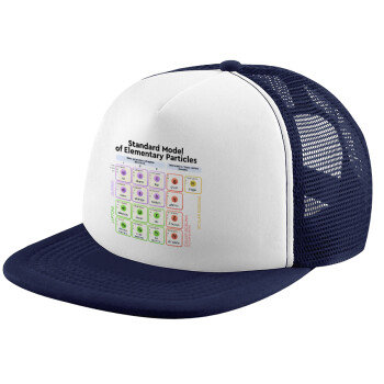 Standard model of elementary particles, Children's Soft Trucker Cap with Dark Blue/White Mesh (POLYESTER, CHILDREN, ONE SIZE)