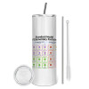 Eco friendly stainless steel tumbler 600ml, with metal straw & cleaning brush