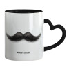 Mug heart black handle, ceramic, 330ml