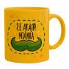 Ceramic coffee mug yellow, 330ml