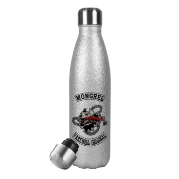 Day's Gone, mongrel farewell original, Metallic Glitter Silver Thermos Flask (Stainless steel), double-walled, 500ml