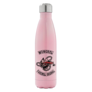 Day's Gone, mongrel farewell original, Metal mug thermos Pink Iridiscent (Stainless steel), double wall, 500ml