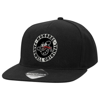 Day's Gone, mongrel farewell original, Adult Flat Snapback Hat Black, (100% COTTON TWILL, ADULT, UNISEX, ONE SIZE)