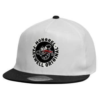 Day's Gone, mongrel farewell original, Καπέλο παιδικό Flat Snapback, Λευκό (100% ΒΑΜΒΑΚΕΡΟ, ΠΑΙΔΙΚΟ, UNISEX, ONE SIZE)