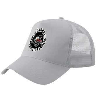 Day's Gone, mongrel farewell original, Adult Structured Trucker Hat, with Mesh, GRAY (100% COTTON, ADULT, UNISEX, ONE SIZE)