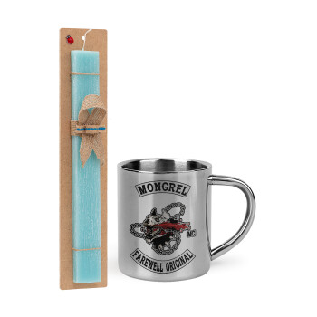 Day's Gone, mongrel farewell original, Easter Set, metallic thermal cup (300ml) & aromatic flat Easter candle (30cm) (TURQUOISE)