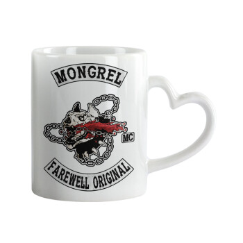 Day's Gone, mongrel farewell original, Mug heart handle, ceramic, 330ml