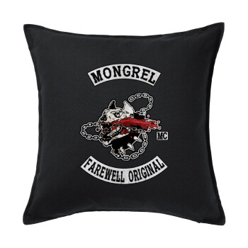 Day's Gone, mongrel farewell original, Sofa cushion black 50x50cm includes filling