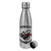 Metallic water bottle, stainless steel, 750ml