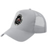 Adult Structured Trucker Hat, with Mesh, GRAY (100% COTTON, ADULT, UNISEX, ONE SIZE)