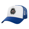 Adult Structured Trucker Hat, with Mesh, WHITE/BLUE (100% COTTON, ADULT, UNISEX, ONE SIZE)