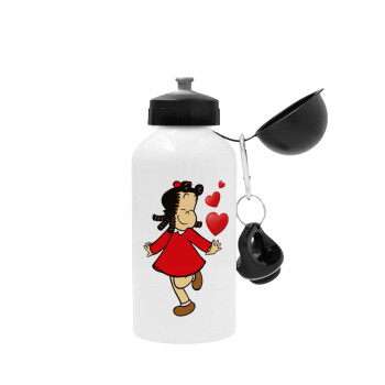 La petite Lulu, Metal water bottle, White, aluminum 500ml