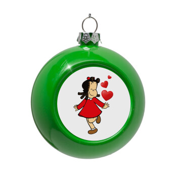 La petite Lulu, Green Christmas tree ornament bauble 8cm